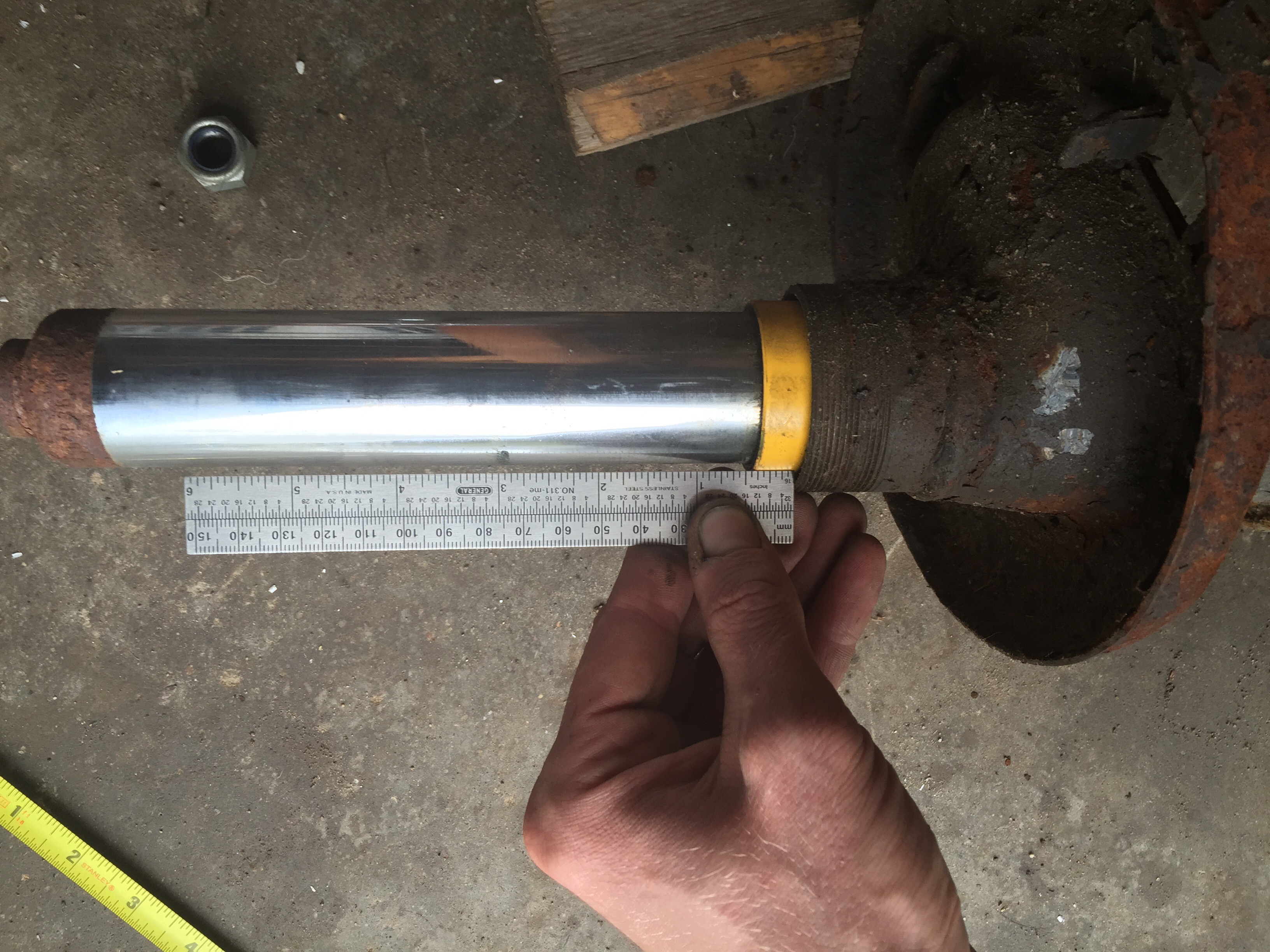 Shock tube bottomed out in housing.