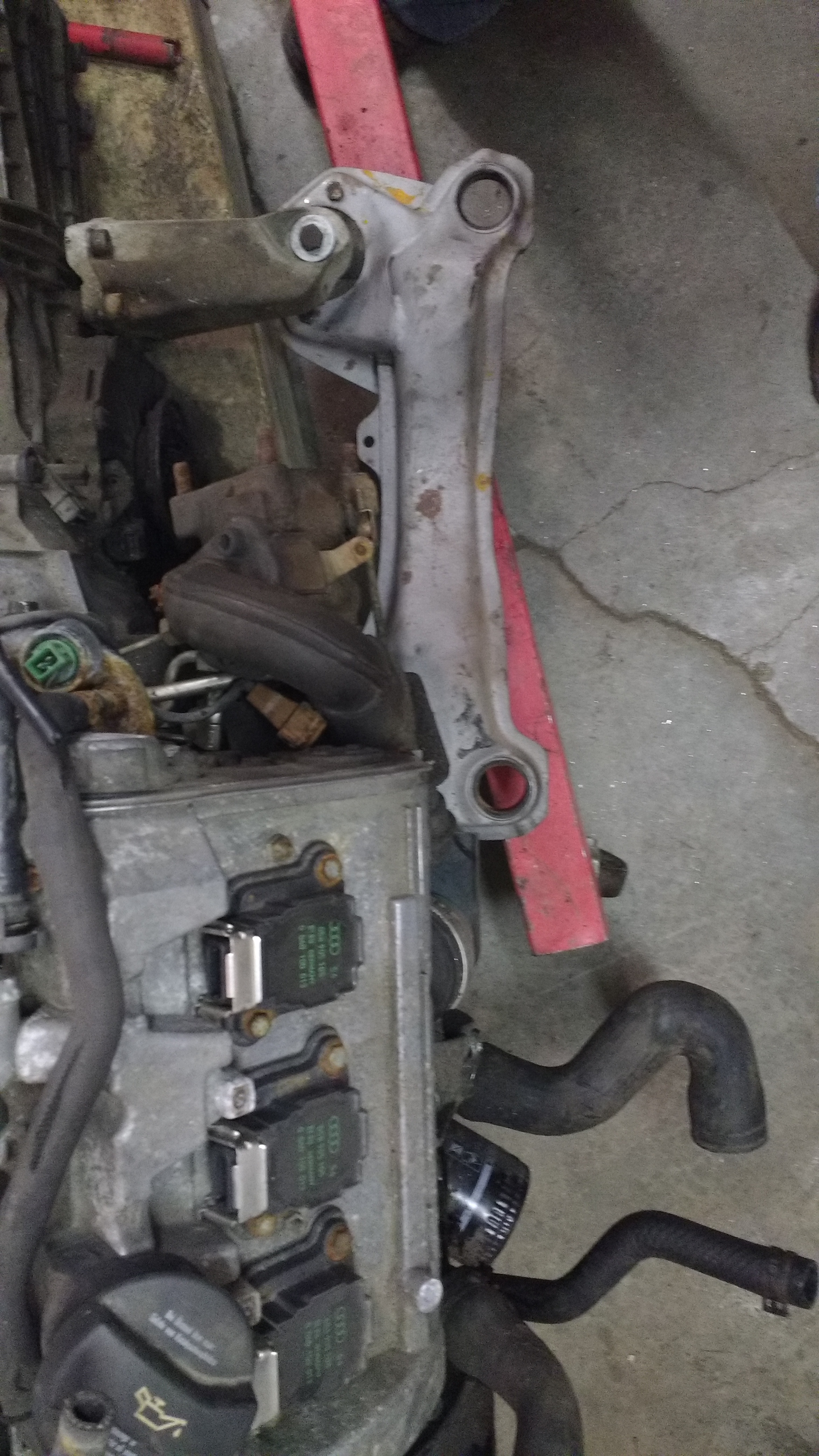 Drivers side, note where the plate for the engine mount bracket ends up vs the other side